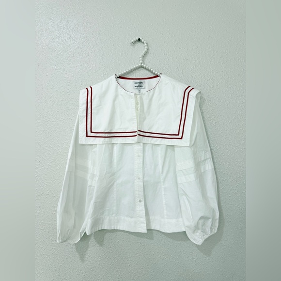 SoldπππDamson Madder Elise Cotton Shirt Blouse Sislze S-M - Picture 3 of 9